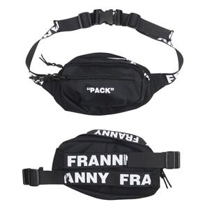 FRANNY "PACK" Fanny Pack Waist Bag Crossbody Black White‎ zipper pockets pouch